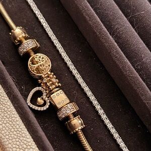 NOT FOR SALE ll Pandora solid 14k gold charm bracelet ll NOT FOR SALE